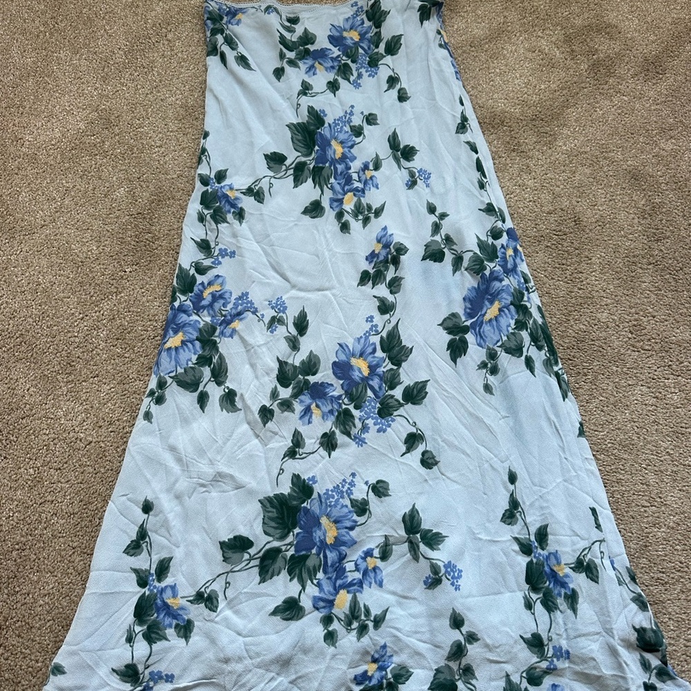 Reformation Layla Floral Midi Blue Skirt - Picture 4 of 6